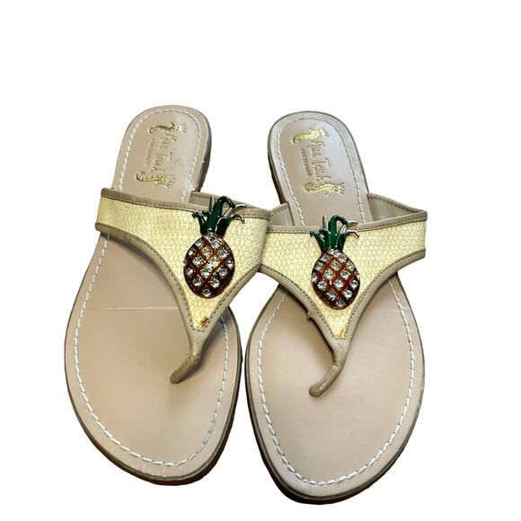 Miss Trish for Target Pineapple Rhinestone Flip Flop Sandal Womens Size 8 - Picture 1 of 6